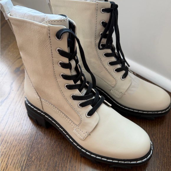 Rag & Bone White Combat Boots with Black Details - Picture 2 of 7